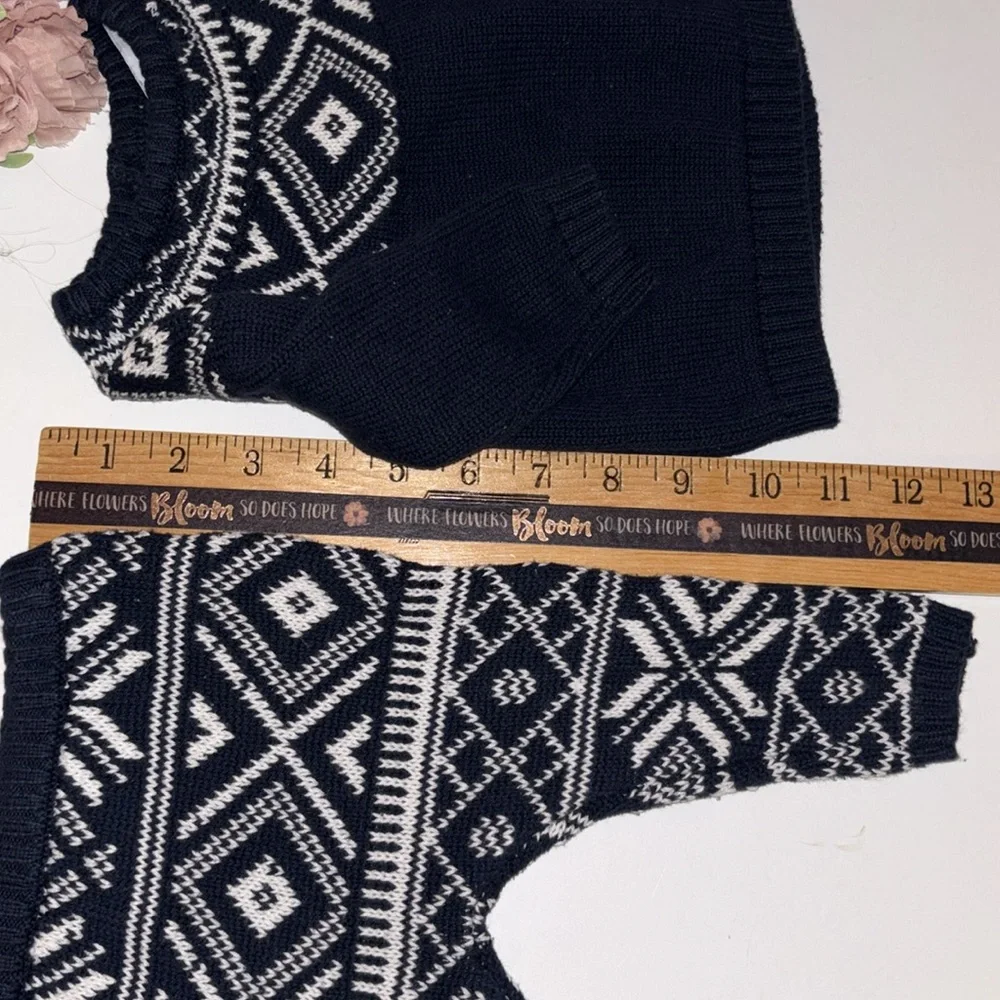 Fair Isle Set Fair Isle Sweater Pants Set for Baby 3-6M Navy Blue Sweater Outfit